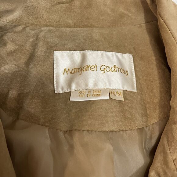 Margaret Godfrey Suede Leather Jacket Belt Sz M Brown Button Up Western Cowgirl - Picture 5 of 12